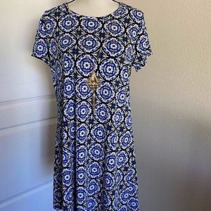 Women's Printed Wide Hem Sleeveless Loose Dress